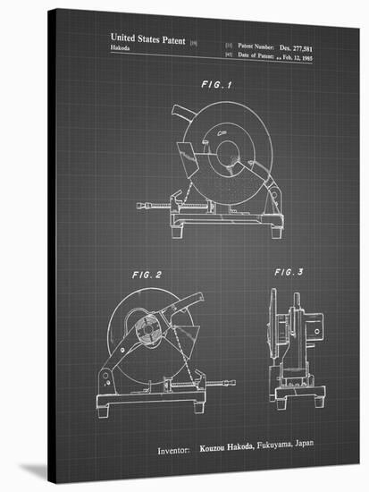 PP762-Black Grid Chop Saw Patent Poster-Cole Borders-Stretched Canvas