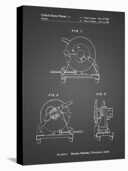 PP762-Black Grid Chop Saw Patent Poster-Cole Borders-Stretched Canvas