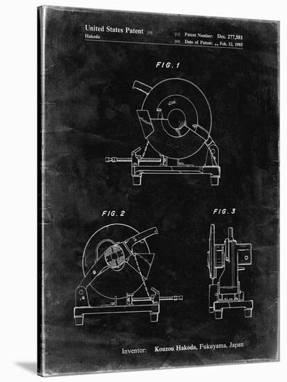 PP762-Black Grunge Chop Saw Patent Poster-Cole Borders-Stretched Canvas