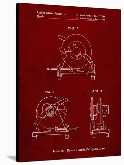 PP762-Burgundy Chop Saw Patent Poster-Cole Borders-Stretched Canvas