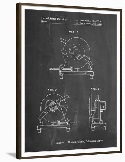 PP762-Chalkboard Chop Saw Patent Poster-Cole Borders-Framed Premium Giclee Print