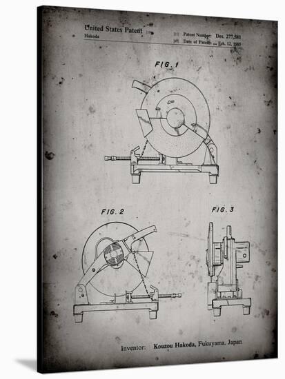 PP762-Faded Grey Chop Saw Patent Poster-Cole Borders-Stretched Canvas