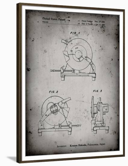 PP762-Faded Grey Chop Saw Patent Poster-Cole Borders-Framed Premium Giclee Print