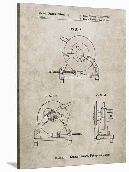 PP762-Sandstone Chop Saw Patent Poster-Cole Borders-Stretched Canvas