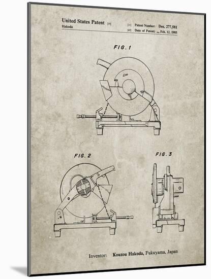 PP762-Sandstone Chop Saw Patent Poster-Cole Borders-Mounted Giclee Print