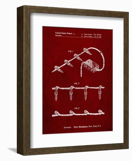 PP763-Burgundy Christmas Lights Poster-Cole Borders-Framed Premium Giclee Print