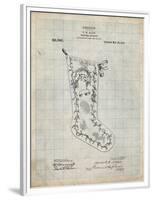 PP764-Antique Grid Parchment Christmas Stocking 1912 Patent Poster-Cole Borders-Framed Premium Giclee Print