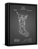 PP764-Black Grid Christmas Stocking 1912 Patent Poster-Cole Borders-Framed Stretched Canvas