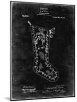 PP764-Black Grunge Christmas Stocking 1912 Patent Poster-Cole Borders-Mounted Giclee Print
