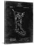 PP764-Black Grunge Christmas Stocking 1912 Patent Poster-Cole Borders-Stretched Canvas