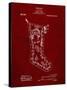 PP764-Burgundy Christmas Stocking 1912 Patent Poster-Cole Borders-Stretched Canvas