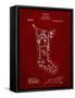 PP764-Burgundy Christmas Stocking 1912 Patent Poster-Cole Borders-Framed Stretched Canvas