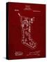 PP764-Burgundy Christmas Stocking 1912 Patent Poster-Cole Borders-Stretched Canvas