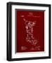 PP764-Burgundy Christmas Stocking 1912 Patent Poster-Cole Borders-Framed Giclee Print