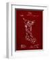 PP764-Burgundy Christmas Stocking 1912 Patent Poster-Cole Borders-Framed Giclee Print