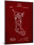 PP764-Burgundy Christmas Stocking 1912 Patent Poster-Cole Borders-Mounted Giclee Print