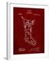 PP764-Burgundy Christmas Stocking 1912 Patent Poster-Cole Borders-Framed Giclee Print