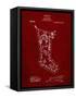 PP764-Burgundy Christmas Stocking 1912 Patent Poster-Cole Borders-Framed Stretched Canvas