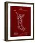 PP764-Burgundy Christmas Stocking 1912 Patent Poster-Cole Borders-Framed Giclee Print