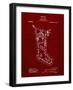 PP764-Burgundy Christmas Stocking 1912 Patent Poster-Cole Borders-Framed Giclee Print