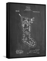 PP764-Chalkboard Christmas Stocking 1912 Patent Poster-Cole Borders-Framed Stretched Canvas