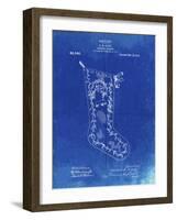 PP764-Faded Blueprint Christmas Stocking 1912 Patent Poster-Cole Borders-Framed Giclee Print