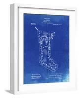 PP764-Faded Blueprint Christmas Stocking 1912 Patent Poster-Cole Borders-Framed Giclee Print