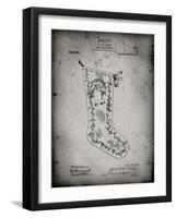 PP764-Faded Grey Christmas Stocking 1912 Patent Poster-Cole Borders-Framed Giclee Print