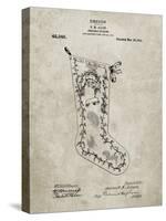 PP764-Sandstone Christmas Stocking 1912 Patent Poster-Cole Borders-Stretched Canvas