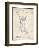 PP764-Vintage Parchment Christmas Stocking 1912 Patent Poster-Cole Borders-Framed Premium Giclee Print