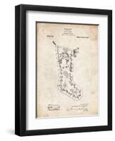 PP764-Vintage Parchment Christmas Stocking 1912 Patent Poster-Cole Borders-Framed Premium Giclee Print