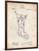 PP764-Vintage Parchment Christmas Stocking 1912 Patent Poster-Cole Borders-Framed Premium Giclee Print