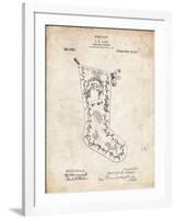 PP764-Vintage Parchment Christmas Stocking 1912 Patent Poster-Cole Borders-Framed Giclee Print