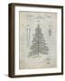 PP765-Antique Grid Parchment Christmas Tree Poster-Cole Borders-Framed Giclee Print