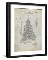 PP765-Antique Grid Parchment Christmas Tree Poster-Cole Borders-Framed Giclee Print