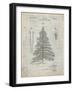 PP765-Antique Grid Parchment Christmas Tree Poster-Cole Borders-Framed Giclee Print