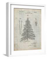 PP765-Antique Grid Parchment Christmas Tree Poster-Cole Borders-Framed Giclee Print