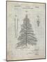 PP765-Antique Grid Parchment Christmas Tree Poster-Cole Borders-Mounted Giclee Print