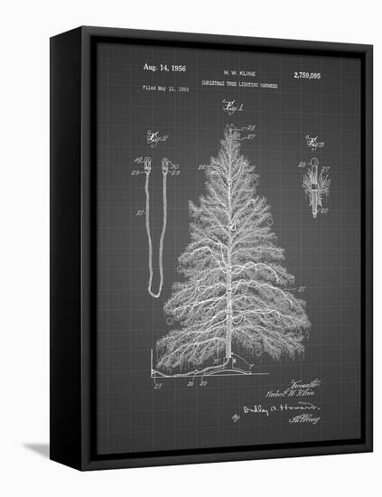 PP765-Black Grid Christmas Tree Poster-Cole Borders-Framed Stretched Canvas