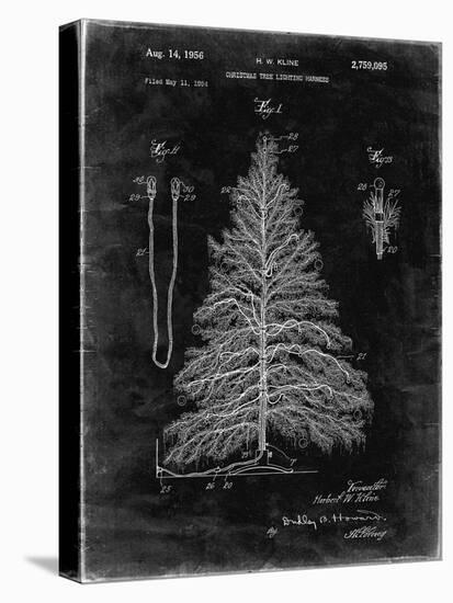 PP765-Black Grunge Christmas Tree Poster-Cole Borders-Stretched Canvas