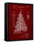 PP765-Burgundy Christmas Tree Poster-Cole Borders-Framed Stretched Canvas