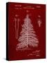 PP765-Burgundy Christmas Tree Poster-Cole Borders-Stretched Canvas