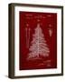 PP765-Burgundy Christmas Tree Poster-Cole Borders-Framed Giclee Print
