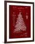 PP765-Burgundy Christmas Tree Poster-Cole Borders-Framed Giclee Print