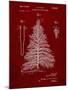 PP765-Burgundy Christmas Tree Poster-Cole Borders-Mounted Giclee Print