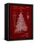 PP765-Burgundy Christmas Tree Poster-Cole Borders-Framed Stretched Canvas