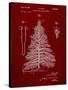 PP765-Burgundy Christmas Tree Poster-Cole Borders-Stretched Canvas