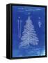 PP765-Faded Blueprint Christmas Tree Poster-Cole Borders-Framed Stretched Canvas