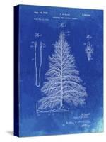 PP765-Faded Blueprint Christmas Tree Poster-Cole Borders-Stretched Canvas