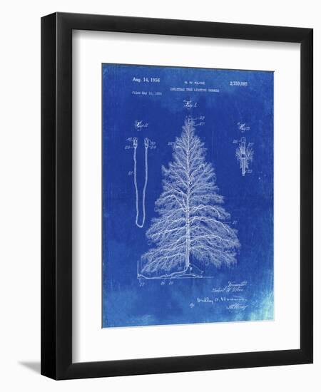 PP765-Faded Blueprint Christmas Tree Poster-Cole Borders-Framed Giclee Print